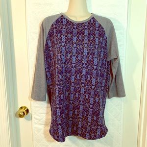 💲 4/$25 Ragland Baseball gray blue top stretchy